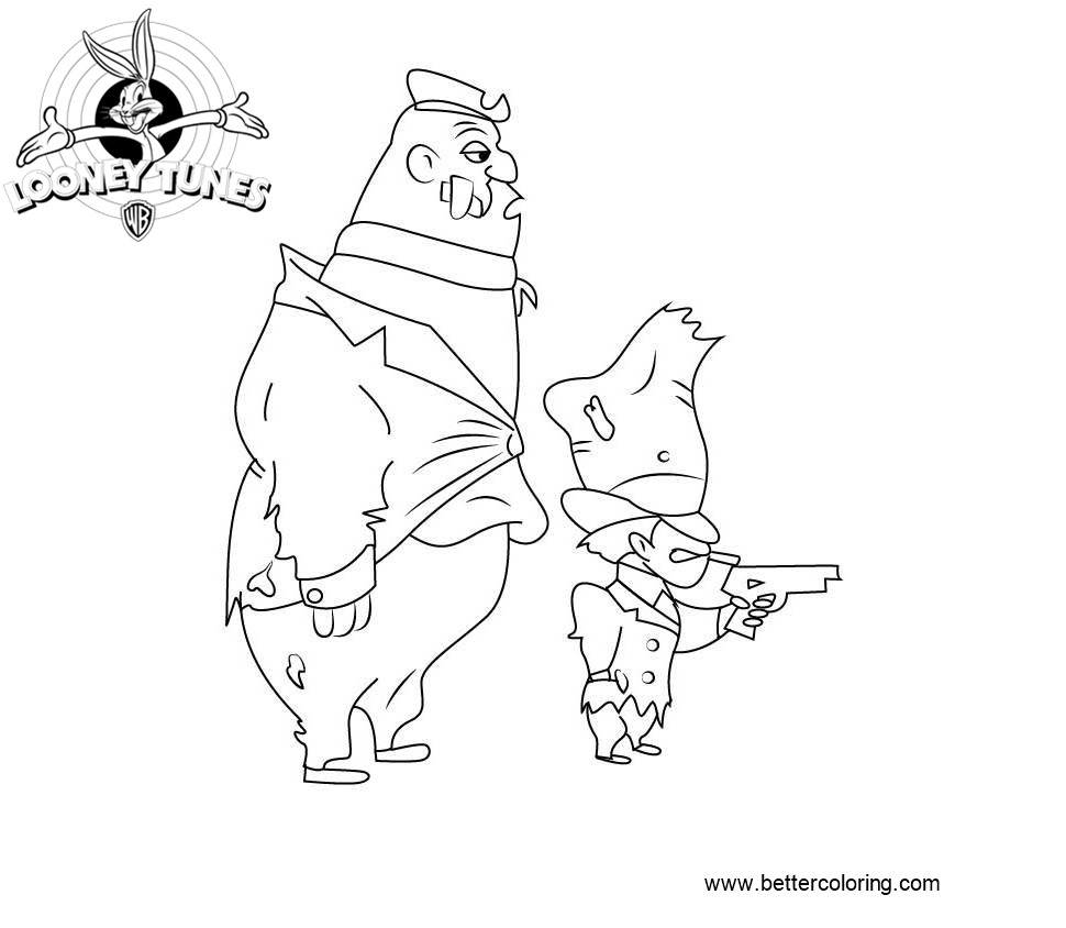 Free Rocky and Mugsy from Looney Tunes Coloring Pages printable