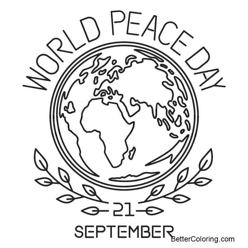 Free September Coloring Pages World Peace Day printable