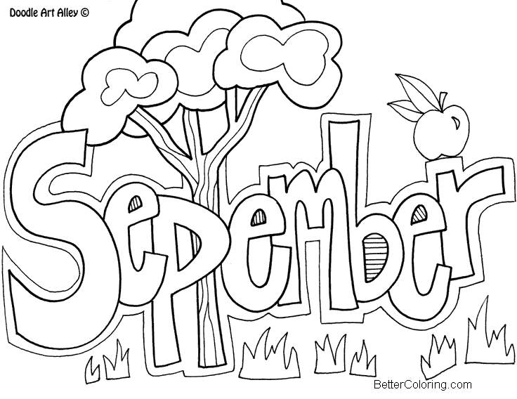 Free September Coloring Pages printable