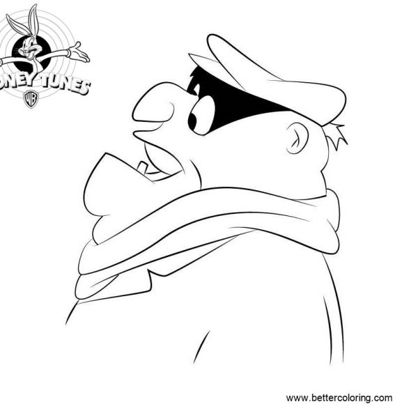 Elmer Fudd from Looney Tunes Coloring Pages Black and White - Free ...