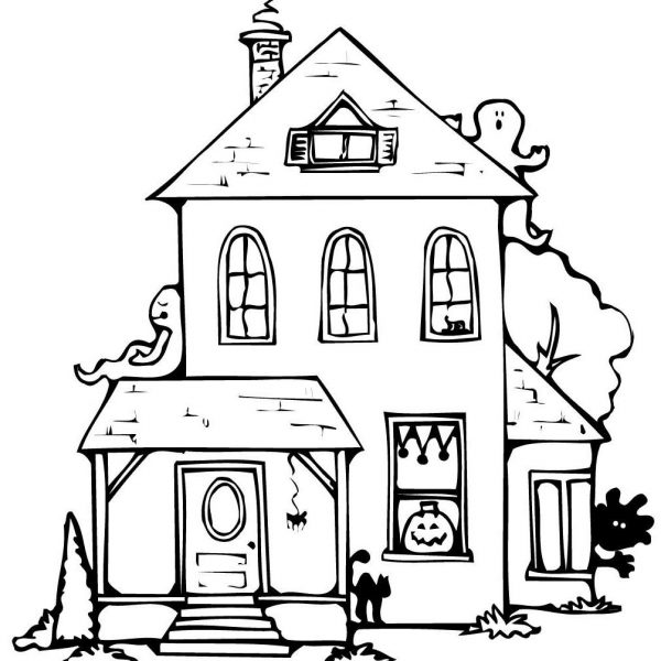 Haunted House Coloring Pages - Free Printable Coloring Pages