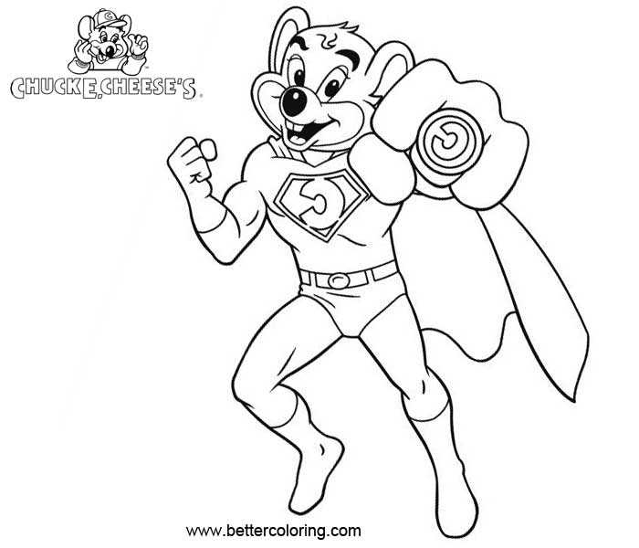 Free Super Chuck E Cheese Coloring Pages printable