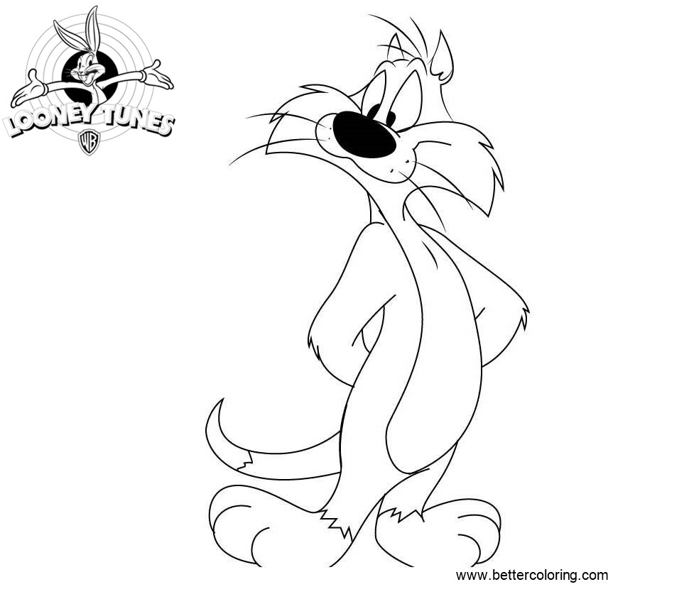 Free Sylvester from Looney Tunes Coloring Pages printable