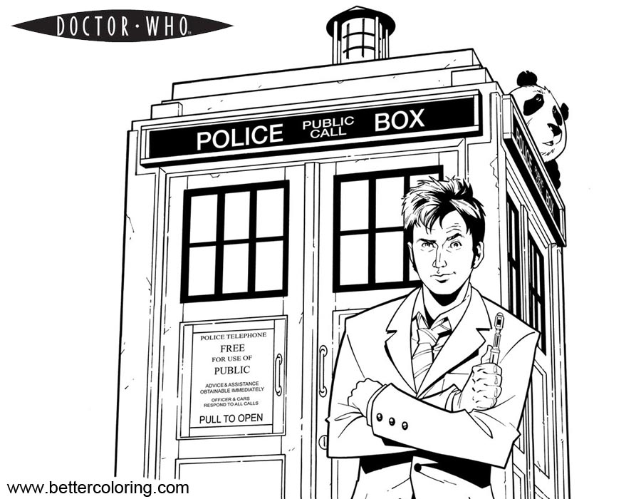 Free TARDIS from Doctor Who Coloring Pages printable