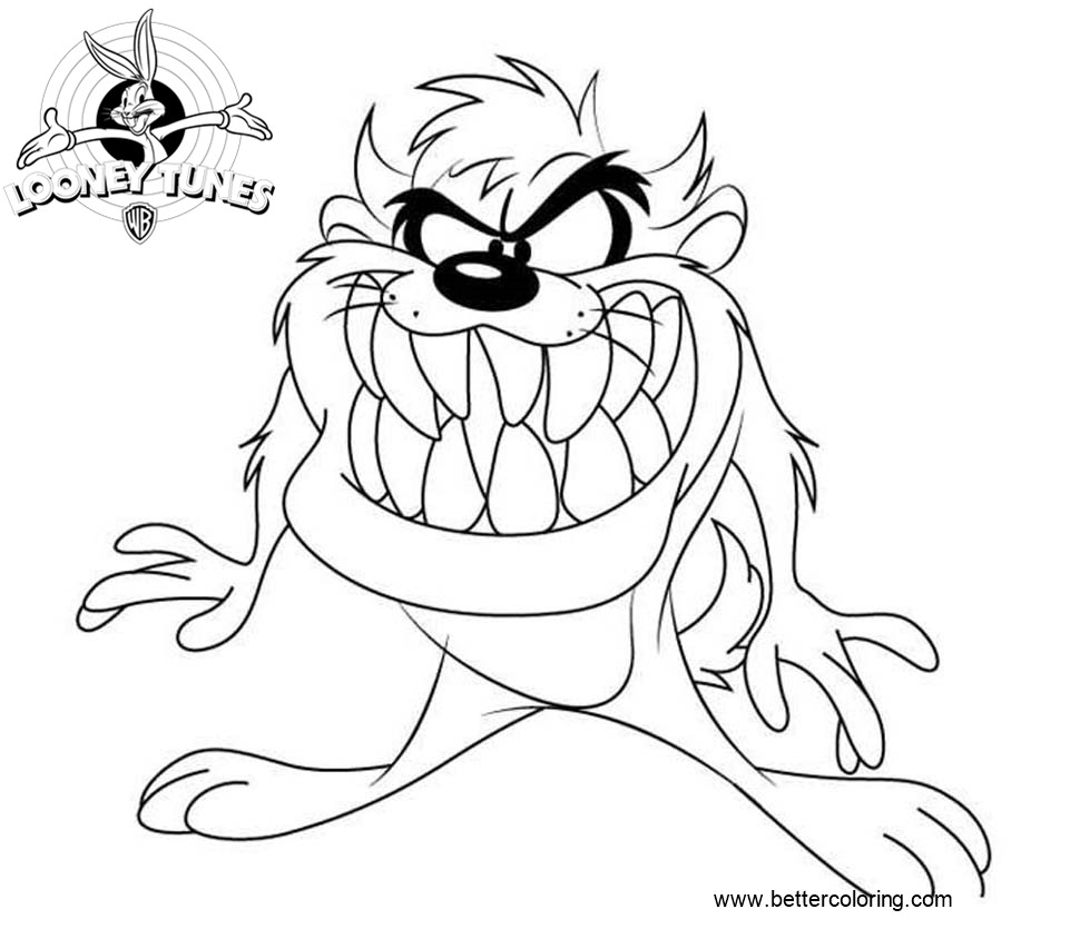 Free Tasmanian Devil from Looney Tunes Coloring Pages printable