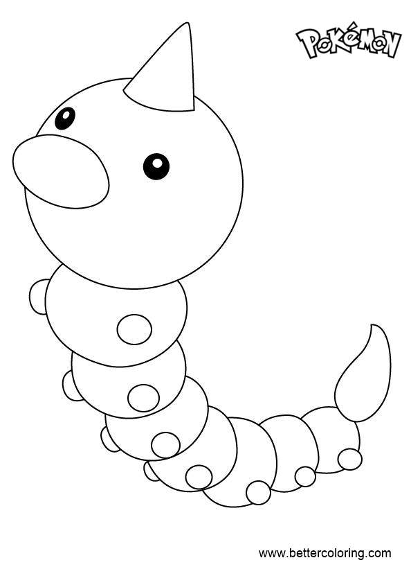 Weedle From Pokemon Coloring Pages Free Printable Coloring Pages