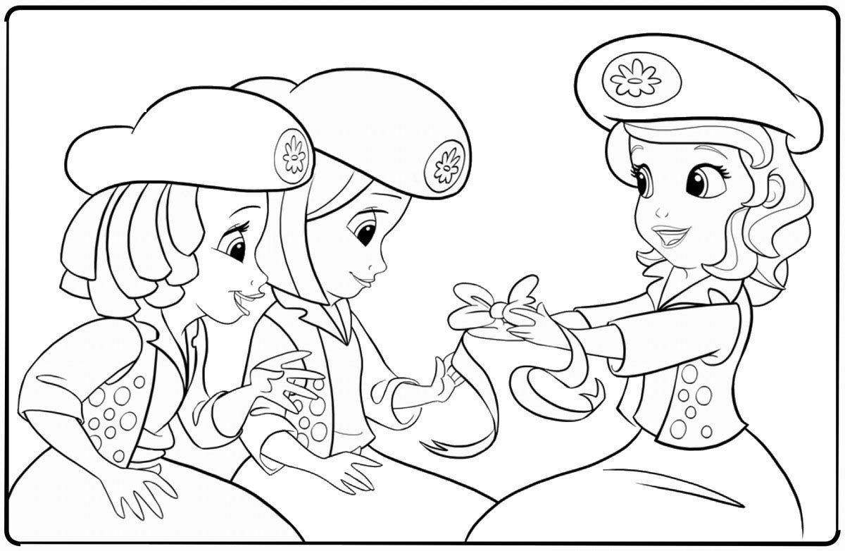 Free Disney Princess Sofia The First Coloring Pages and Friends printable