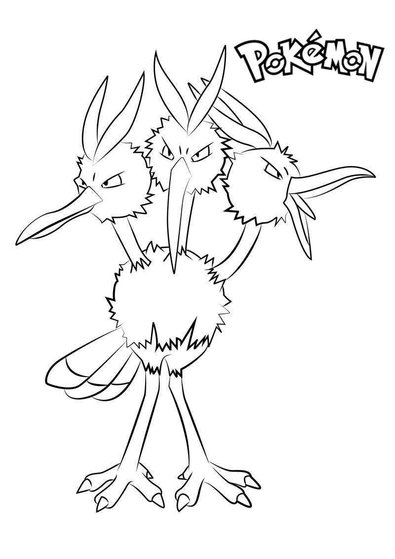 Free Dodrio from Pokemon Coloring Pages printable