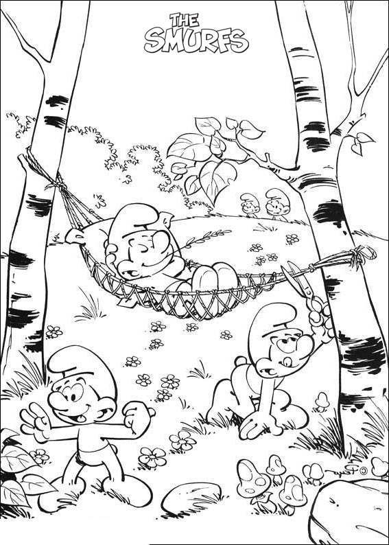 Free Happy Smurfs Coloring Pages printable