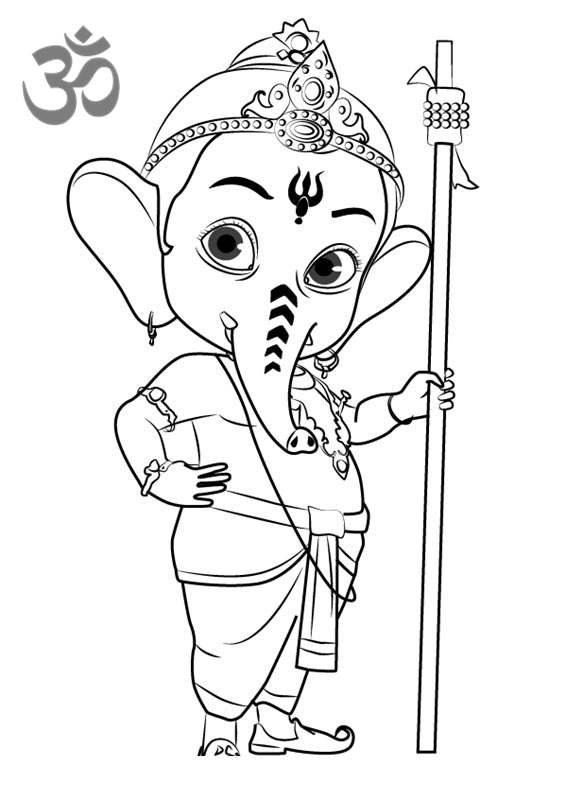 Bal Ganaesh - Free Coloring Pages