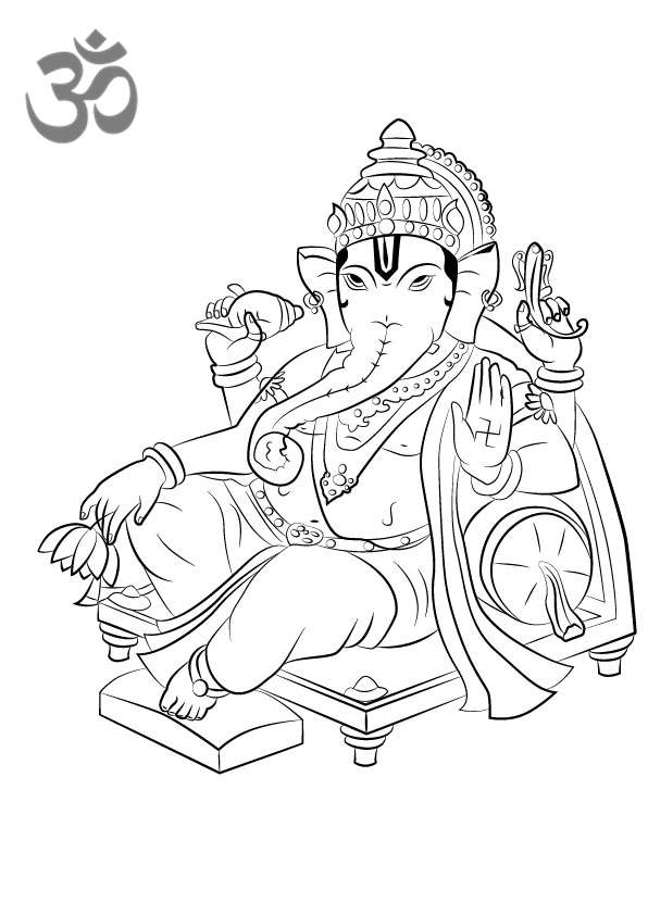 Free Hinduism Coloring Pages Ganpati Printable printable