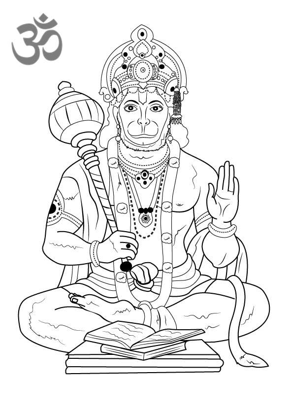 Free Hinduism Coloring Pages Lord Hanuman Printable printable