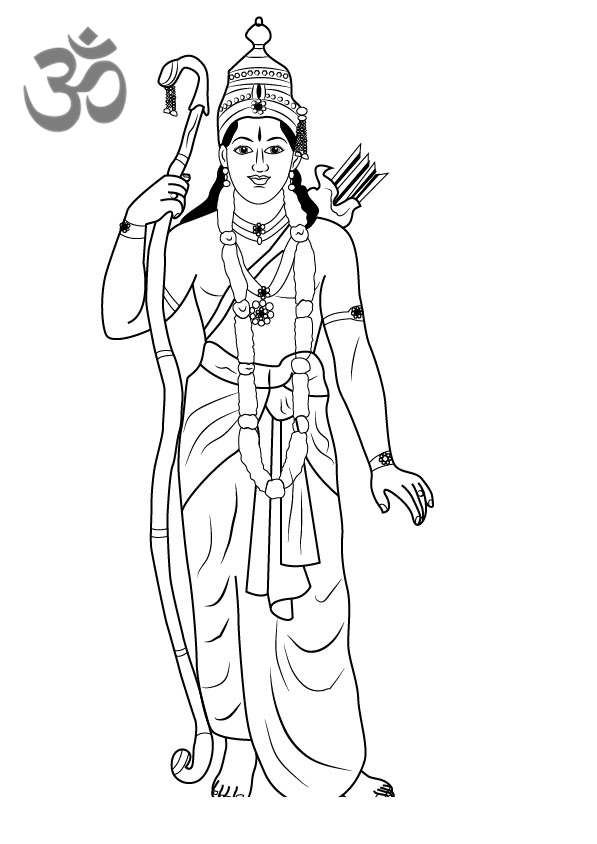 Free Hinduism Coloring Pages Lord Rama Printable printable