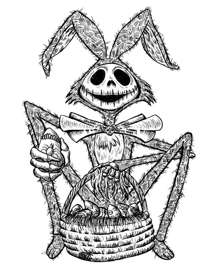 Free Jack Skellington Coloring Pages Easter Bunny printable