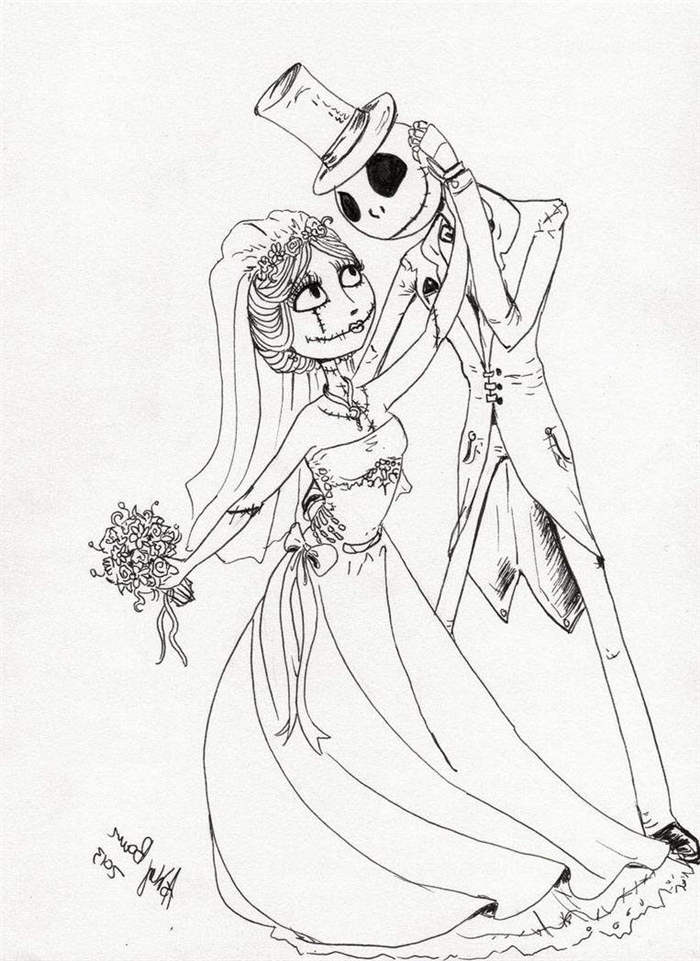 Jack Skellington Nightmare Before Christmas Coloring Pages Free 