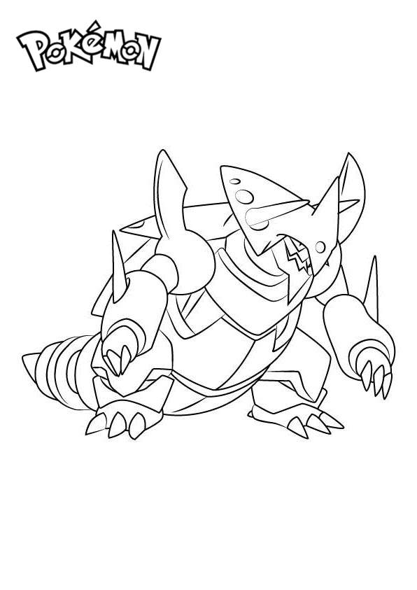 Free Mega Aggron from Pokemon Coloring Pages printable