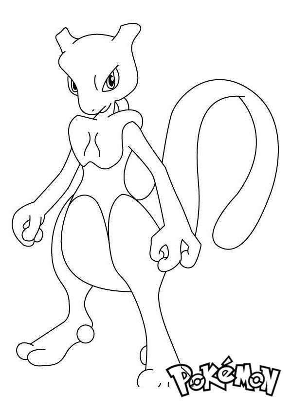 Mewtwo from Pokemon Coloring Pages - Free Printable Coloring Pages