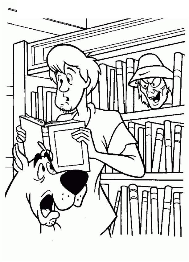 Free Scooby Doo Coloring Pages in Library printable