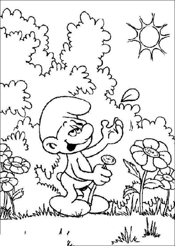 Free Smurfs Coloring Pages Black and White printable