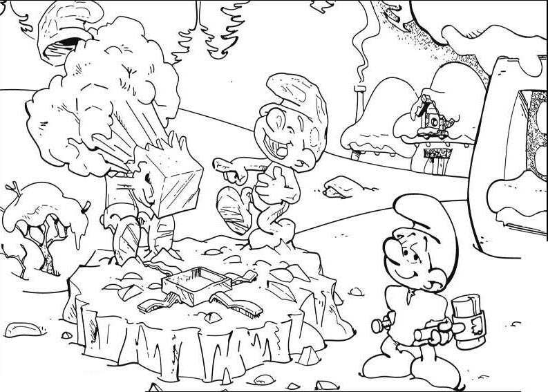 Free Smurfs Coloring Pages Laughing printable