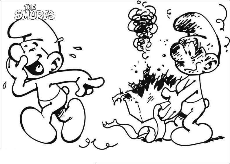 Free Smurfs Coloring Pages Play with Friend printable
