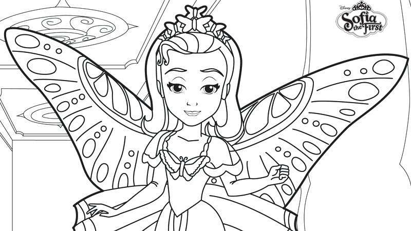 Free Sofia The First Coloring Pages Butterfly Fairy printable