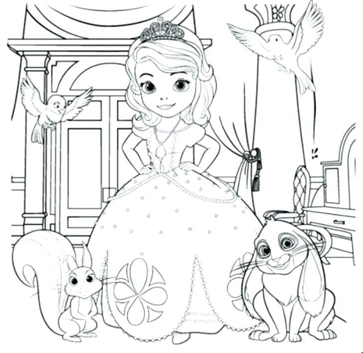 Free Sofia The First Coloring Pages Line Drawing printable