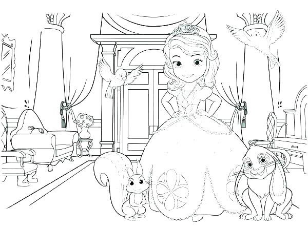 Free Sofia The First Coloring Pages in Palace printable