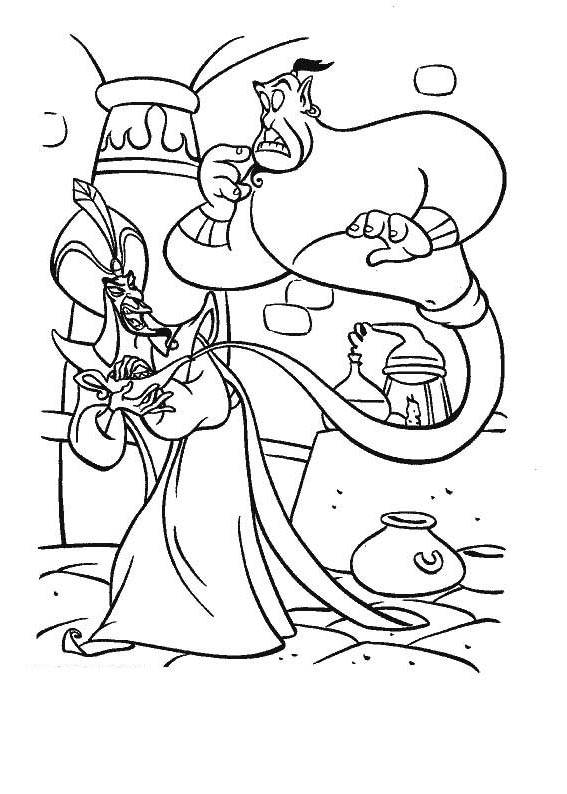 Free Awesome Aladdin Coloring Pages Linear printable