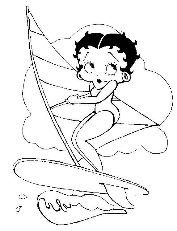 Free Awesome Betty Boop Coloring Pages Clipart printable