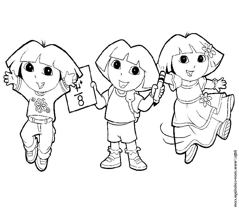 Free Awesome Dora The Explorer Coloring Pages Line Drawing printable
