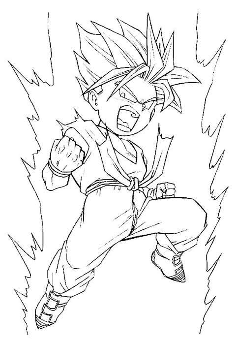 Free Awesome Dragon Ball Z Coloring Pages Black and White printable