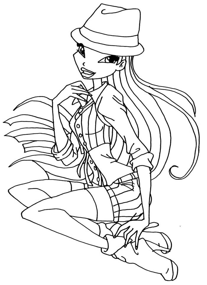 Free Awesome Winx Coloring Pages Linear printable