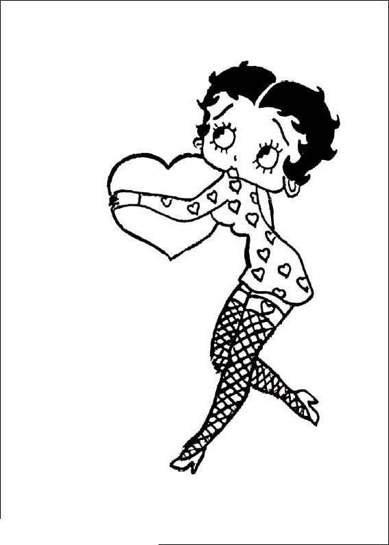 Free Best Betty Boop Coloring Pages Linear printable