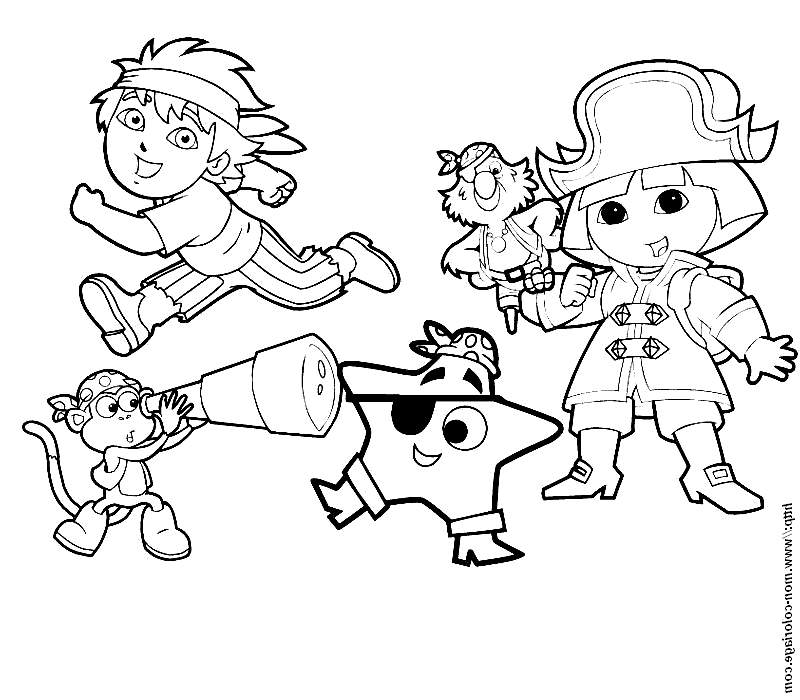 Free Best Dora The Explorer Coloring Pages Activity printable