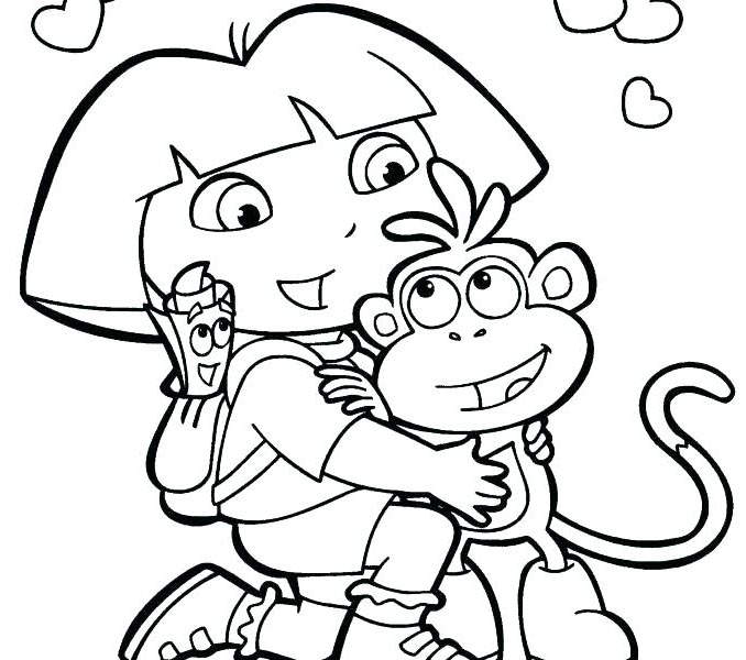 Free Best Dora The Explorer Coloring Pages Linear printable
