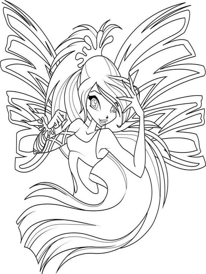Free Best Winx Coloring Pages Hand Drawing printable