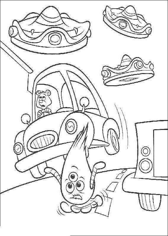 Free Chicken Little Coloring Pages Three UFO printable