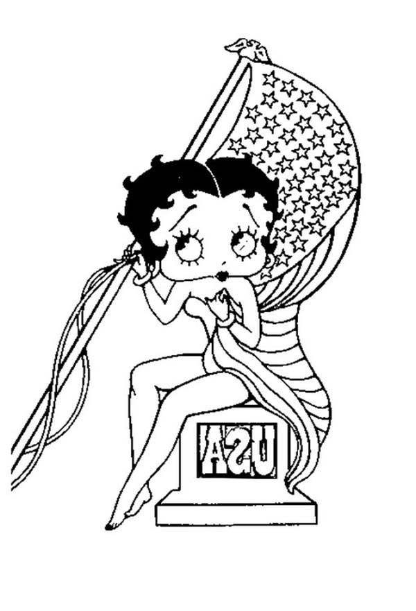 betty boop motorcycle coloring page