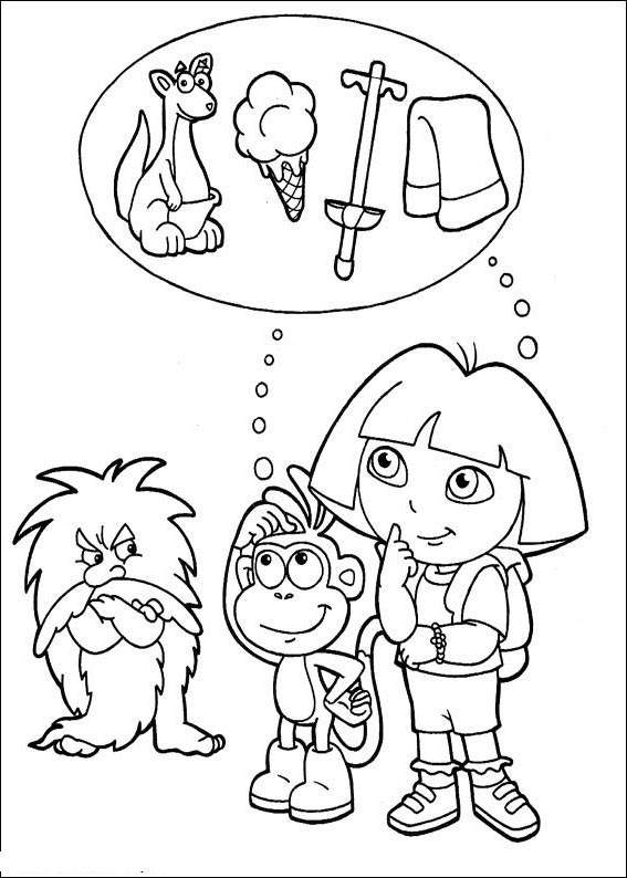 Free Collection of Dora The Explorer Coloring Pages Sketch printable