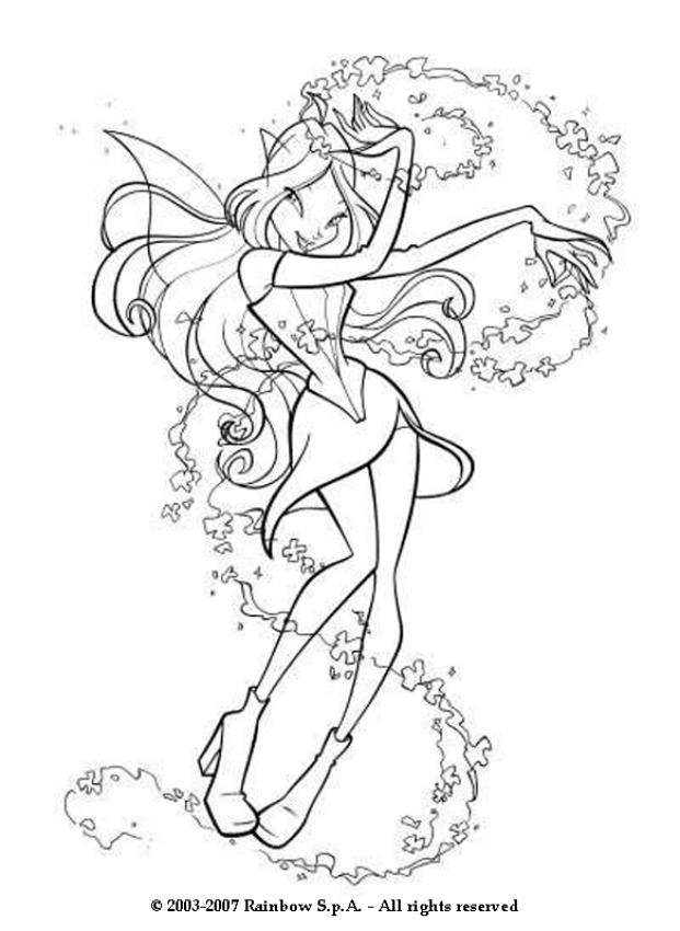 Free Collection of Winx Coloring Pages Black and White printable