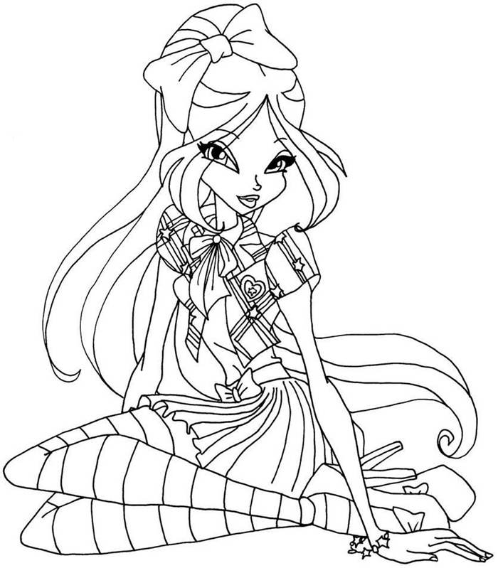 Free Collection of Winx Coloring Pages Line Drawing printable