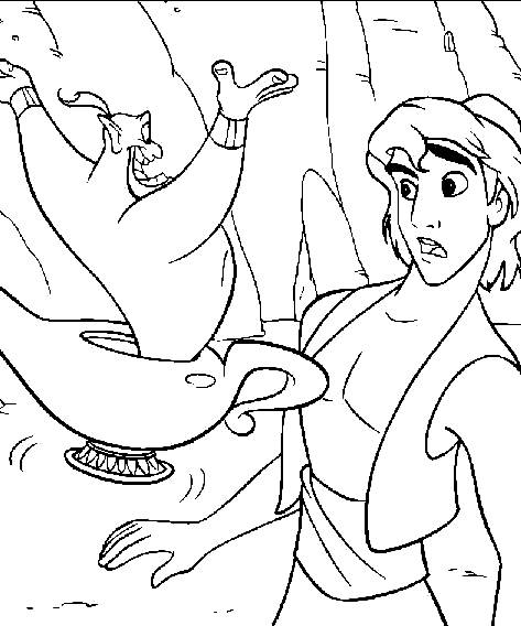 Free Disney Aladdin Coloring Pages Clipart printable