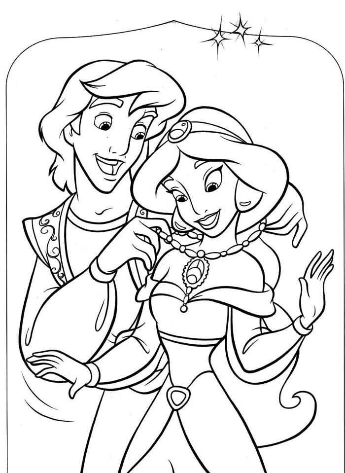 Free Disney Aladdin Coloring Pages Line Drawing printable