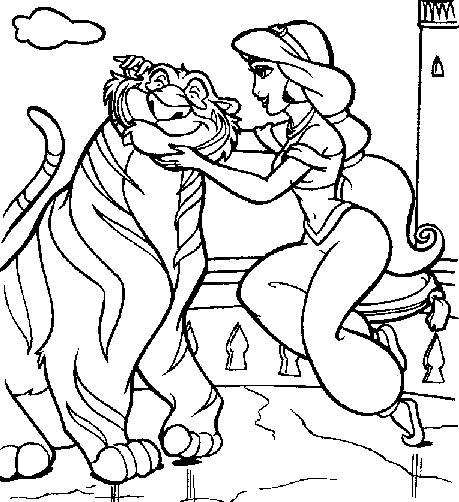 Free Disney Aladdin Coloring Pages for Adults printable