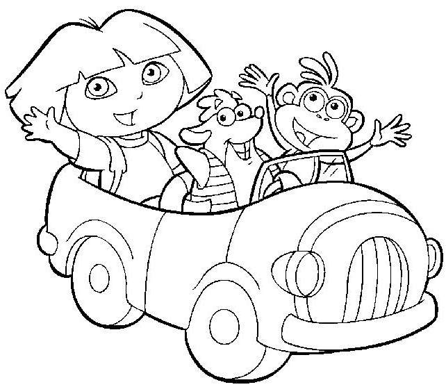 Free Easy Dora The Explorer Coloring Pages Worksheet printable
