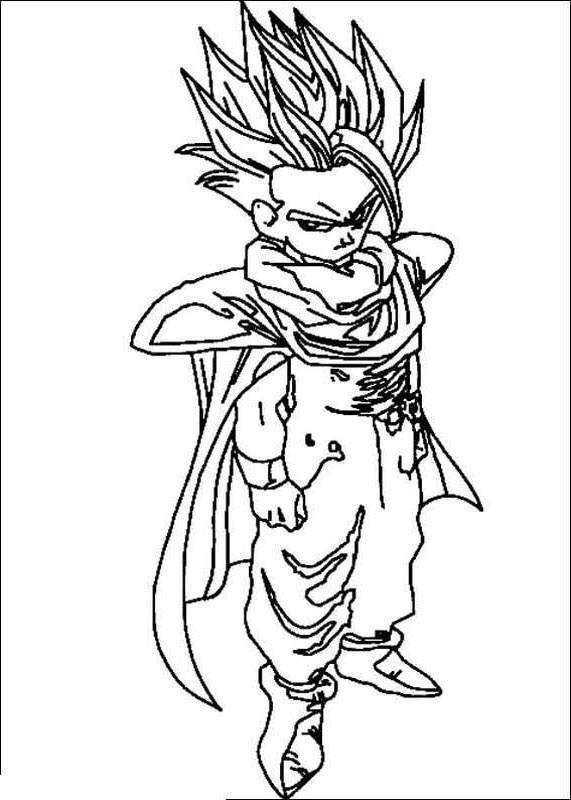 Free Easy Dragon Ball Z Coloring Pages Linear printable