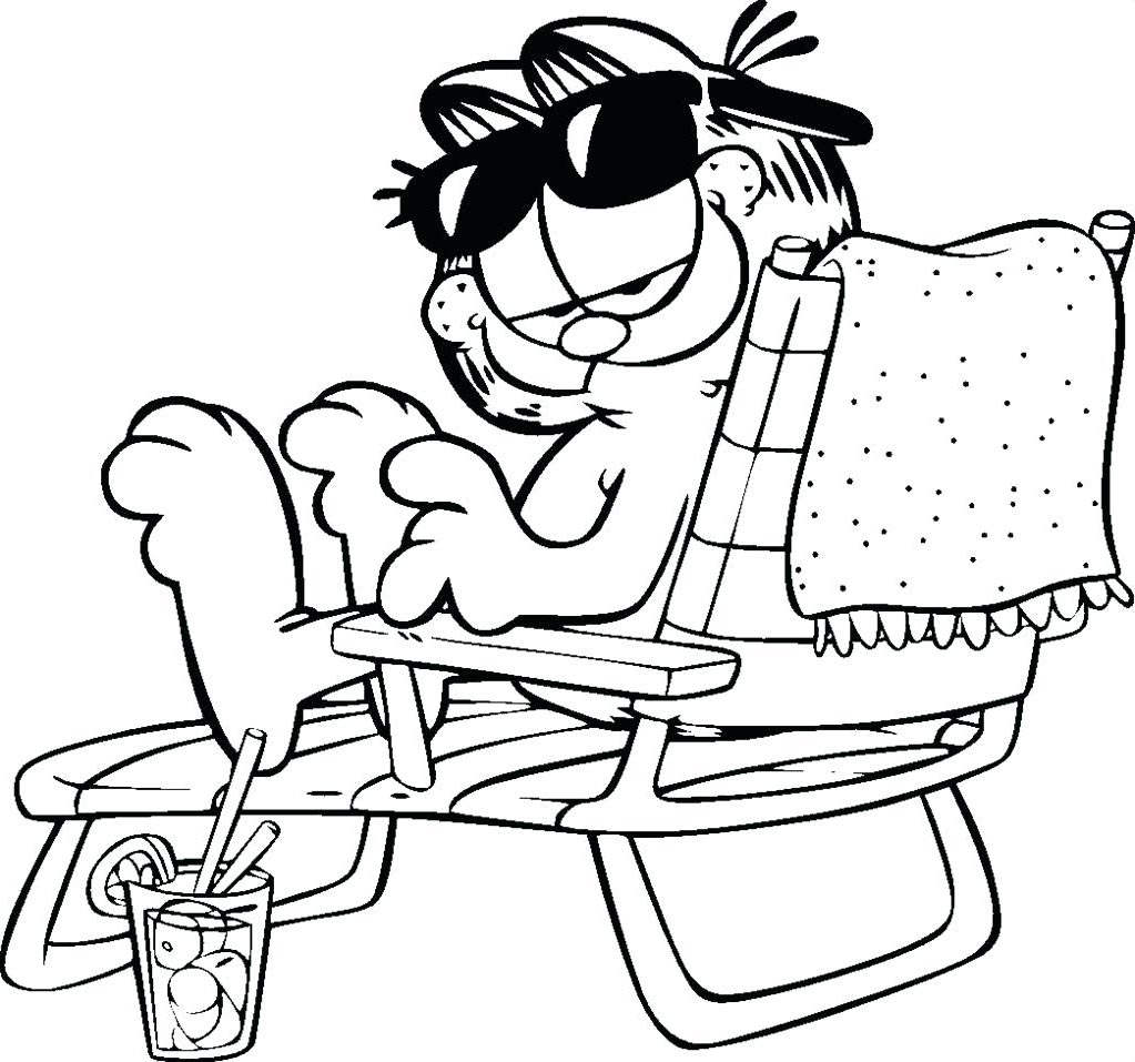 Free Easy Garfield Coloring Pages for Girls printable