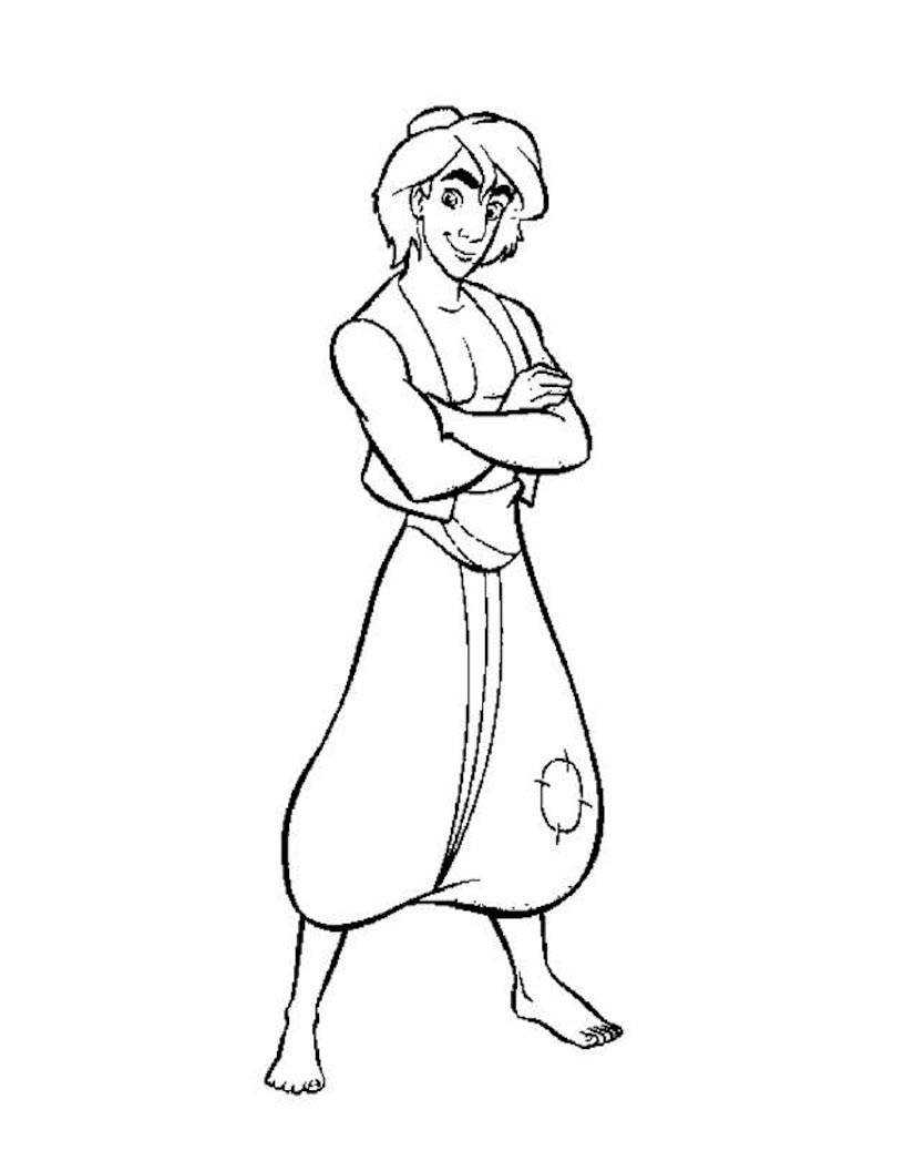 Free Fancy Aladdin Coloring Pages Fan Art printable