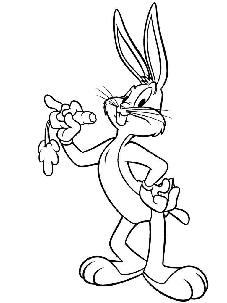 Free Fancy Bugs Bunny Coloring Pages for Girls printable